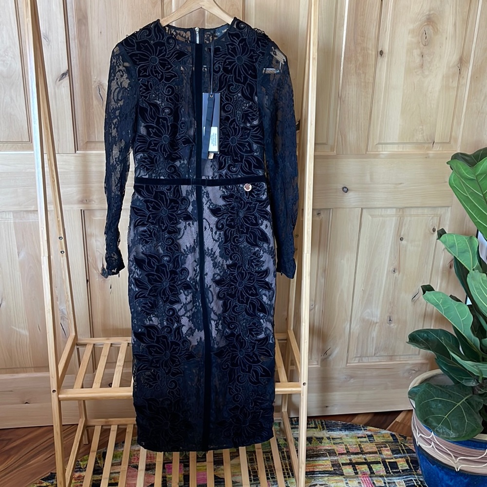 Lana velvet long sleeve dress.
